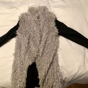 black/white faux fur diva coat